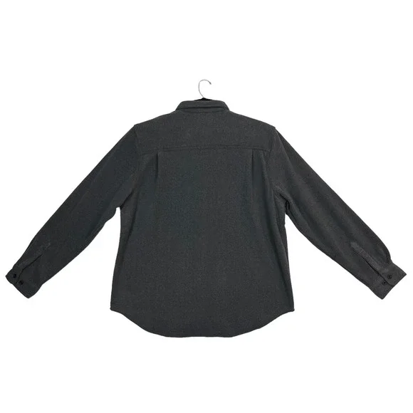 Coleman Mens Polar Fleece Shirt Jacket Size XL Gray Button Front Chest Pockets - Picture 4 of 8